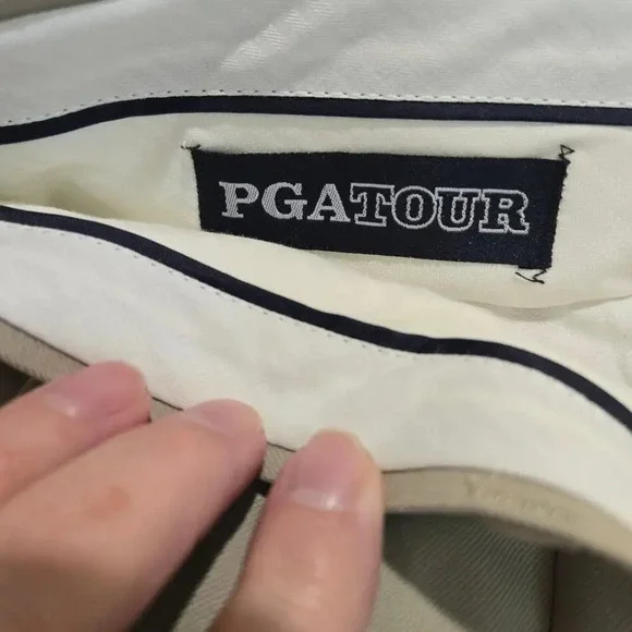 PGA Tour Khaki Golf Pants Men's 38x30 NWT Pleated Cuffed - Picture 8 of 16